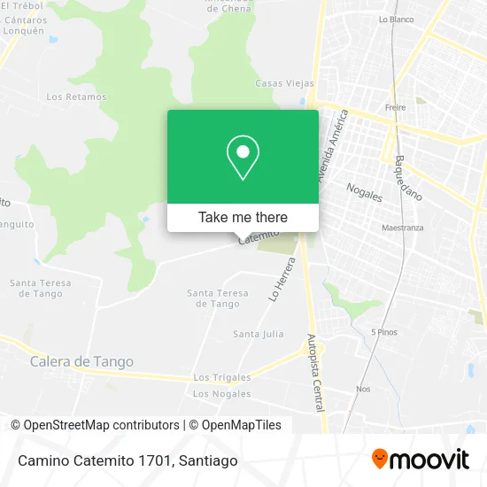 Mapa de Camino Catemito 1701