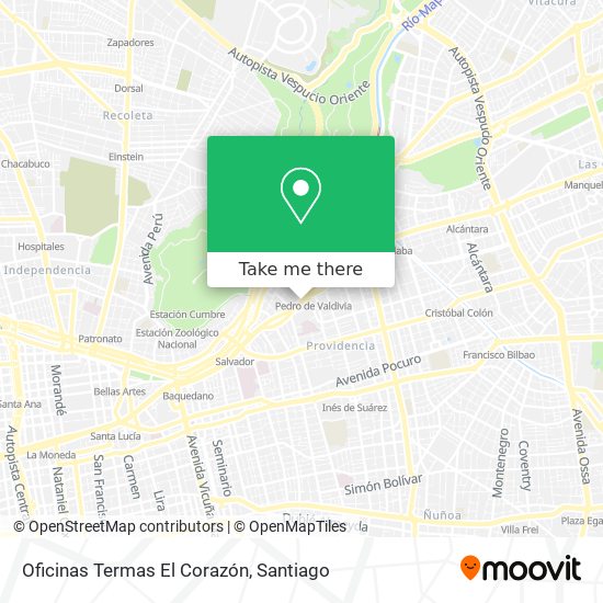 Oficinas Termas El Corazón map