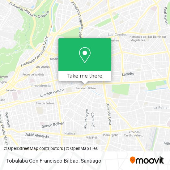 Tobalaba Con Francisco Bilbao map