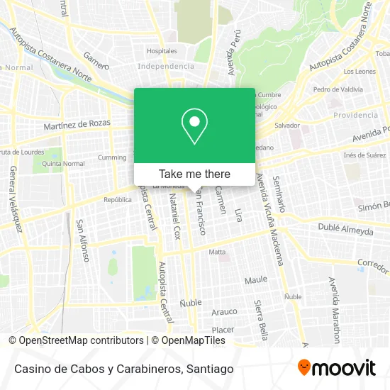 Mapa de Casino de Cabos y Carabineros