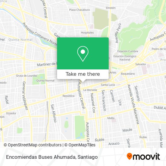 Mapa de Encomiendas Buses Ahumada