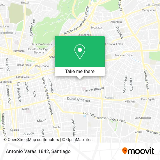 Antonio Varas 1842 map