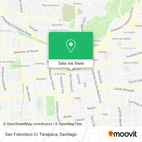 San Francisco C/ Tarapaca map