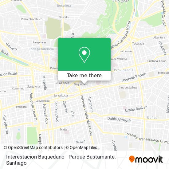 Interestacion Baquedano - Parque Bustamante map