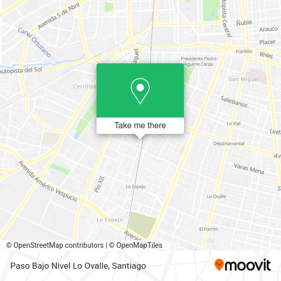 Paso Bajo Nivel Lo Ovalle map