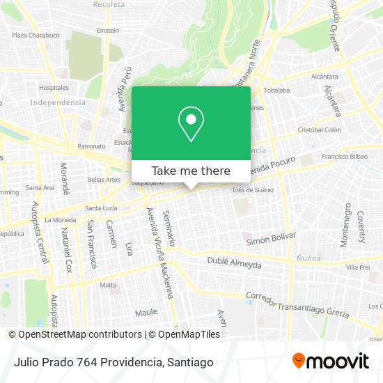 Julio Prado 764 Providencia map