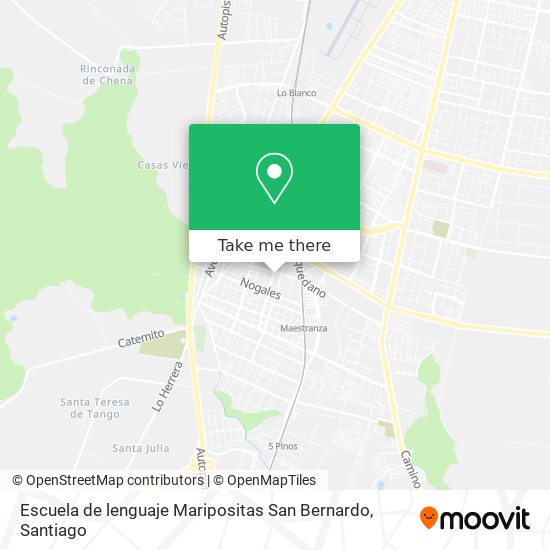 Escuela de lenguaje Maripositas San Bernardo map