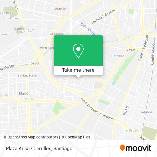 Plaza Arica - Cerrillos map