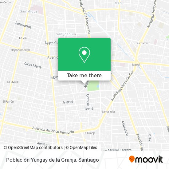 Población Yungay de la Granja map