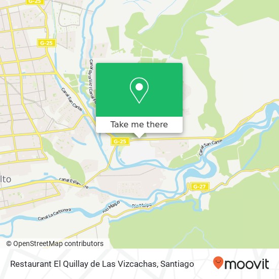 Restaurant El Quillay de Las Vizcachas map
