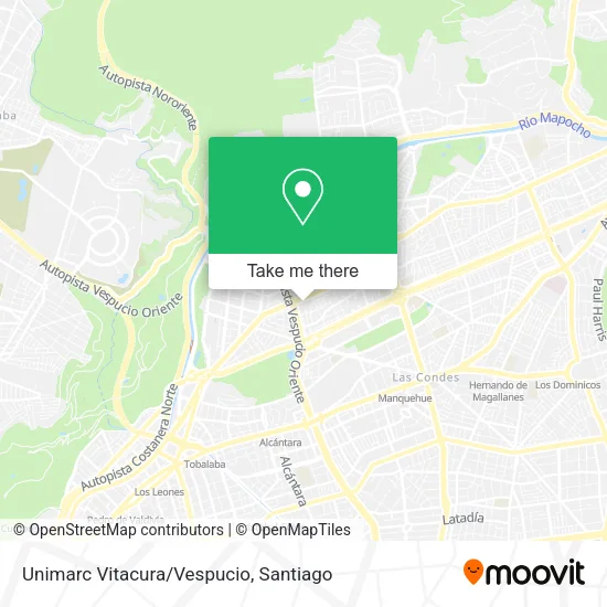 Unimarc Vitacura/Vespucio map