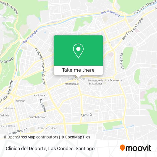 Clinica del Deporte, Las Condes map