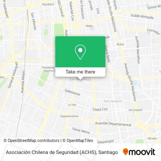 Asociación Chilena de Seguridad (ACHS) map