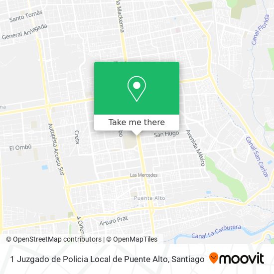 Mapa de 1 Juzgado de Policia Local de Puente Alto