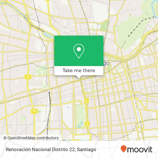 Mapa de Renovación Nacional Distrito 22