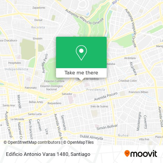 Mapa de Edificio Antonio Varas 1480