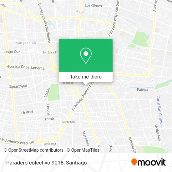 Paradero colectivo 9018 map