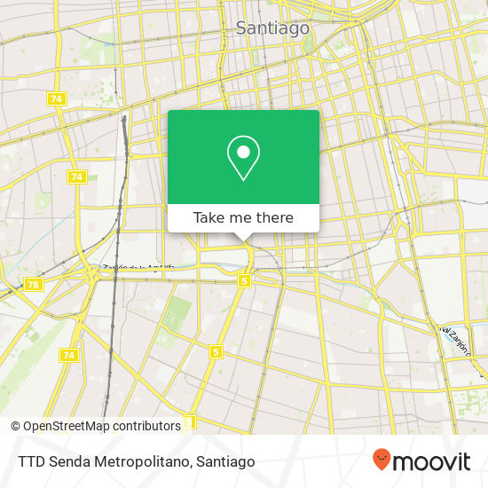 Mapa de TTD Senda Metropolitano