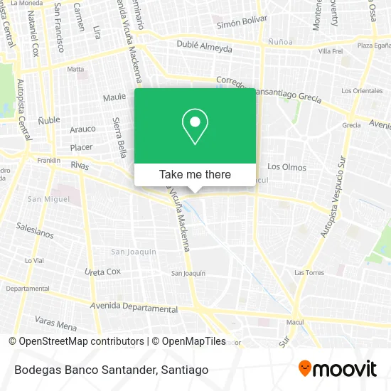 Bodegas Banco Santander map