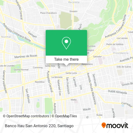 Banco Itau San Antonio 220 map