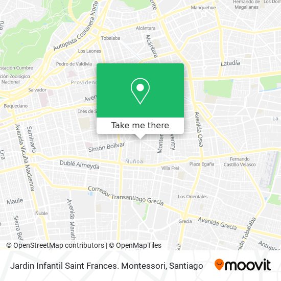 Jardin Infantil Saint Frances. Montessori map