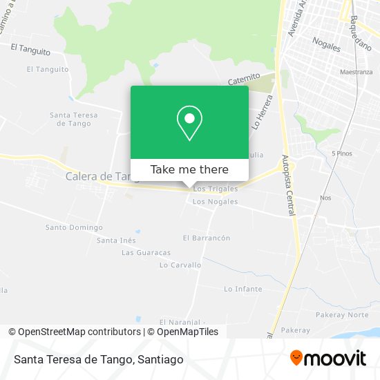 Mapa de Santa Teresa de Tango