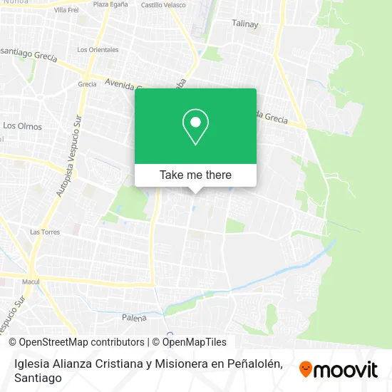 Iglesia Alianza Cristiana y Misionera en Peñalolén map