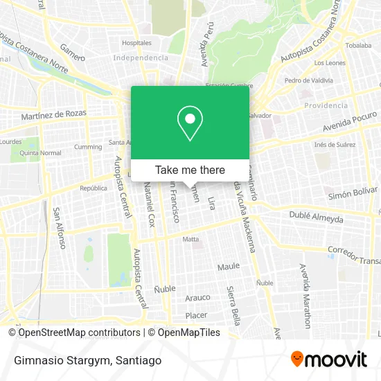 Gimnasio Stargym map