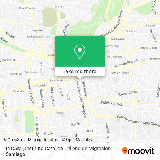 INCAMI, Instituto Católico Chileno de Migración map