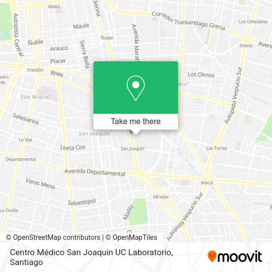 Centro Médico San Joaquin UC Laboratorio map