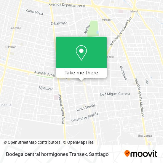 Bodega central hormigones Transex map