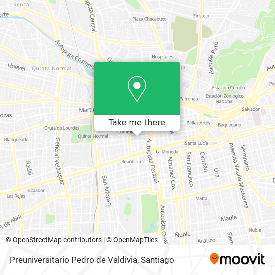 Mapa de Preuniversitario Pedro de Valdivia