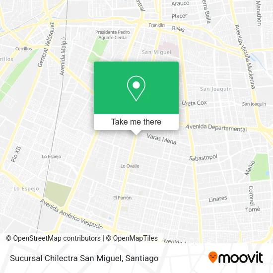 Sucursal Chilectra San Miguel map