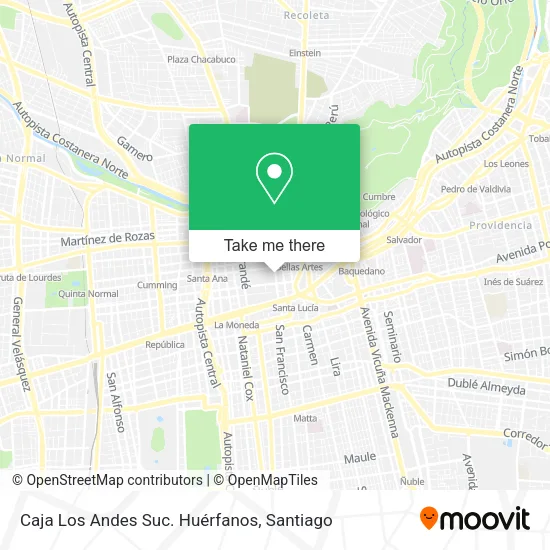 Mapa de Caja Los Andes Suc. Huérfanos