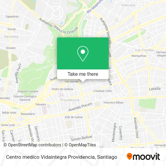 Centro medico Vidaintegra Providencia map