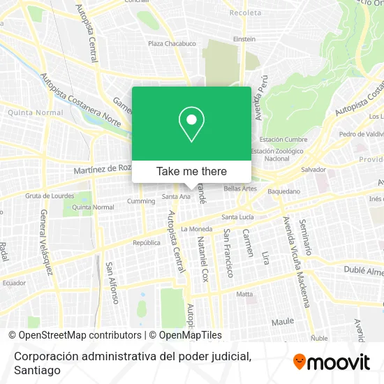 Corporación administrativa del poder judicial map