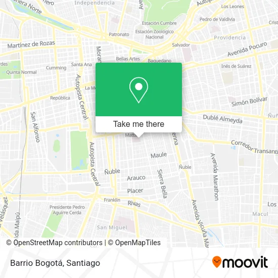 Barrio Bogotá map