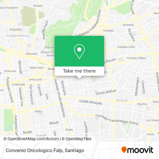 Mapa de Convenio Oncologico Falp