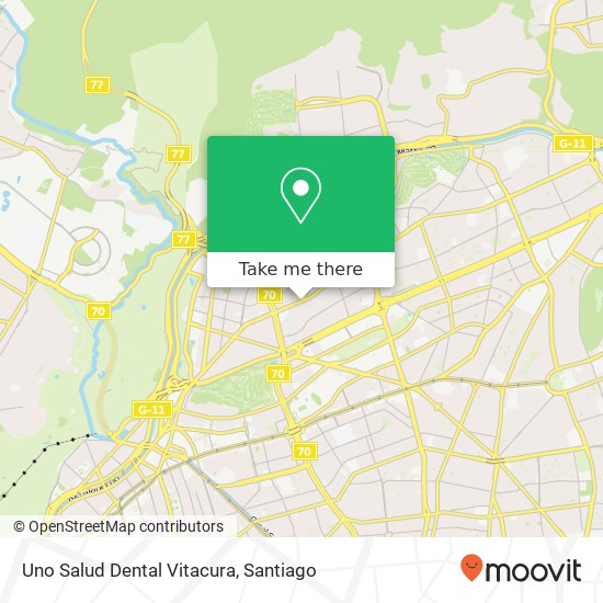 Mapa de Uno Salud Dental Vitacura
