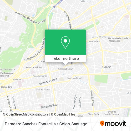 Paradero Sanchez Fontecilla / Colon map