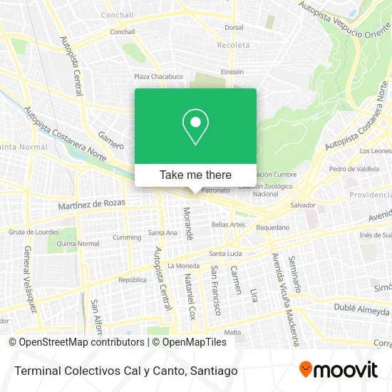Terminal Colectivos Cal y Canto map