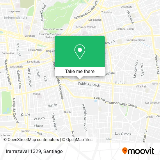 Irarrazaval 1329 map