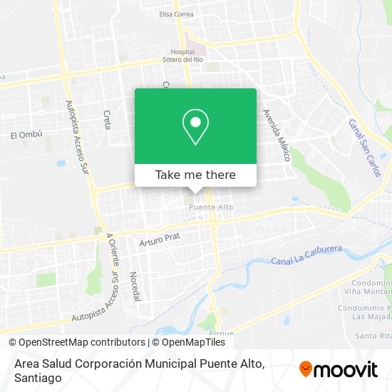 Area Salud Corporación Municipal Puente Alto map