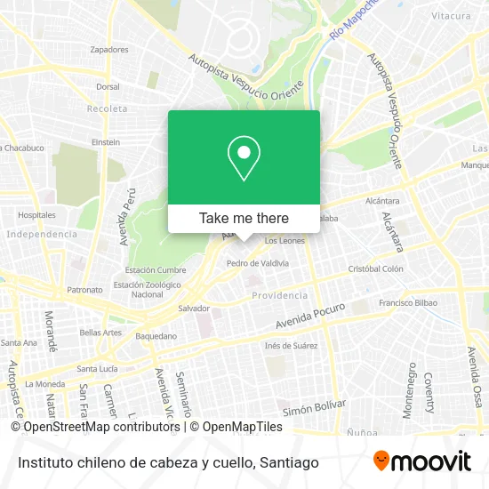 Instituto chileno de cabeza y cuello map