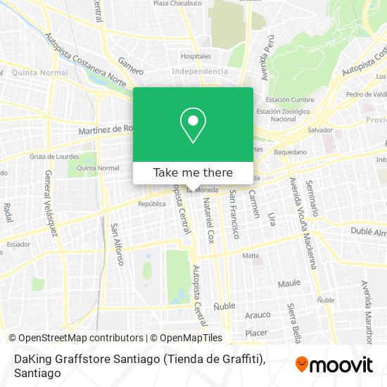 Mapa de DaKing Graffstore Santiago (Tienda de Graffiti)