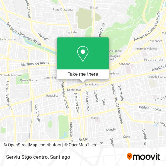 Serviu Stgo centro map