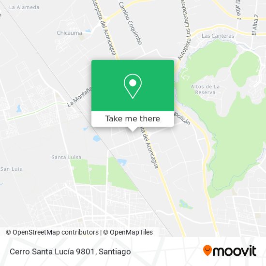 Cerro Santa Lucía 9801 map