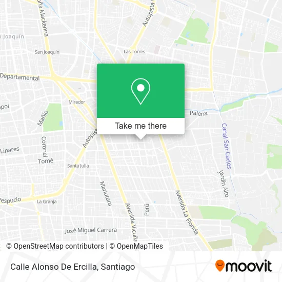 Mapa de Calle Alonso De Ercilla