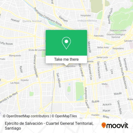 Ejército de Salvación - Cuartel General Territorial map