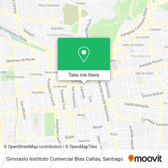 Gimnasio Instituto Comercial Blas Cañas map